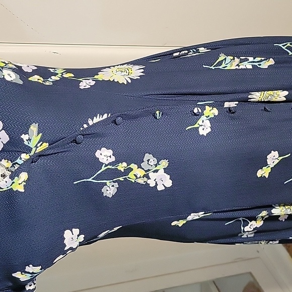 Floral Print High Low Dress V Neck Short Sleeve Casual Summer Dress - Picture 4 of 10